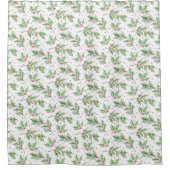 Waterverf Kerstmis Holly Berries Botanische chemic Douchegordijn (Voorkant)