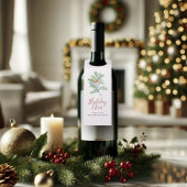 Waterverf Kerstmis Holly en Berries Flessenhanger