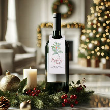 Waterverf Kerstmis Holly en Berries