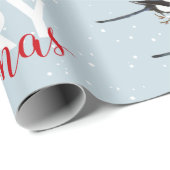 Waterverf kerstmis Holly Magpie Bird Natuur Art Cadeaupapier (Rol Hoek)