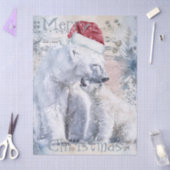 Waterverf Kerstmis IJsbeer en Welp Tissuepapier (Craft)