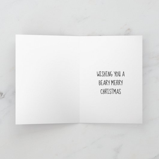 Waterverf Kerstmis in Santa Beer Feestdagen Kaart (Binnen)