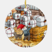 Waterverf Kerstmis in Zweden  Keramisch Ornament (Achterkant)