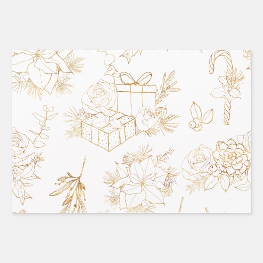 Waterverf Kerstmis Inpakpapier Vel (Voorkant 2)