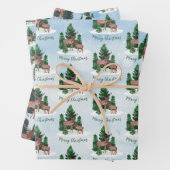 Waterverf kerstmis inpakpapier vel (In situ)