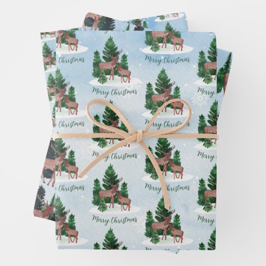 Waterverf kerstmis inpakpapier vel (In situ)