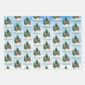 Waterverf kerstmis inpakpapier vel (Voorkant)