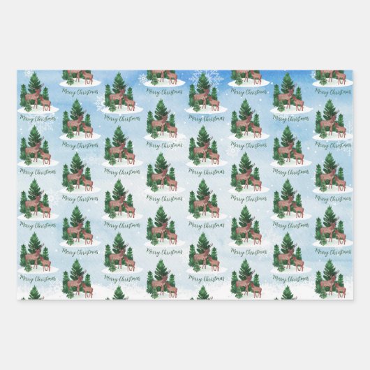 Waterverf kerstmis inpakpapier vel (Voorkant)