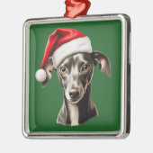 Waterverf Kerstmis Italiaans Greyhound Metalen Ornament (Links)