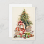  Waterverf Kerstmis Kaart (Voorkant / Achterkant)