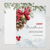 Waterverf Kerstmis Kaart Eenvoudige Groet (Voorkant / Achterkant)