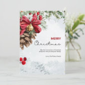 Waterverf Kerstmis Kaart Eenvoudige Groet (Staand voorkant)