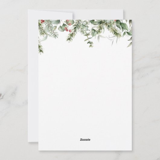 Waterverf Kerstmis Kaart Eenvoudige Groet (Achterkant)