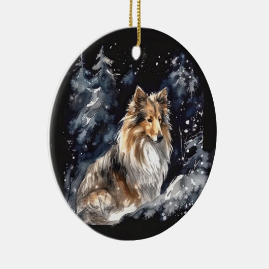 Waterverf Kerstmis Keramisch Ornament (Rechts)