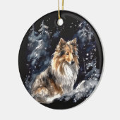 Waterverf Kerstmis Keramisch Ornament (Links)