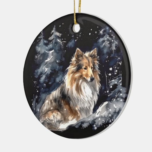 Waterverf Kerstmis Keramisch Ornament (Links)