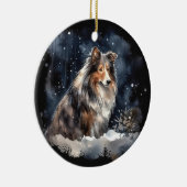 Waterverf Kerstmis Keramisch Ornament (Rechts)