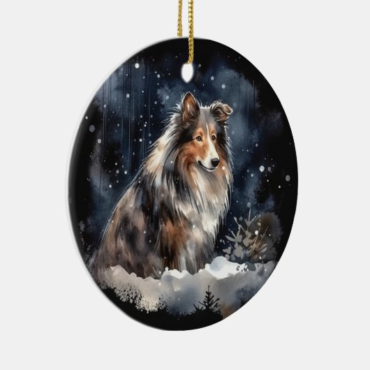 Waterverf Kerstmis Keramisch Ornament (Rechts)