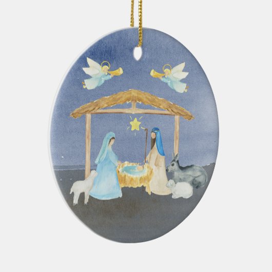 Waterverf kerstmis keramisch ornament (Rechts)