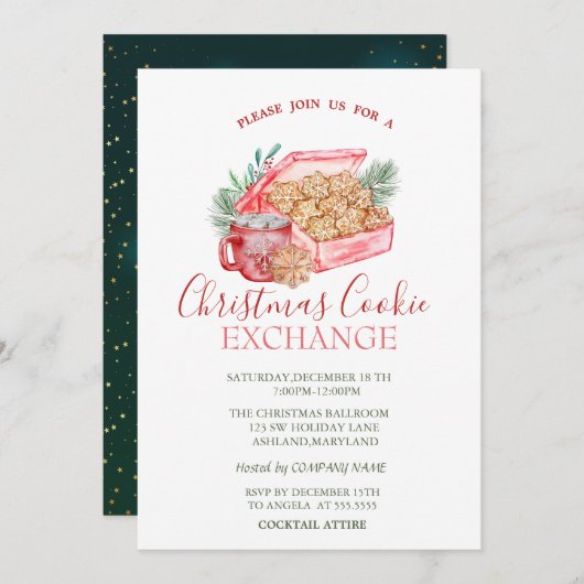 Waterverf Kerstmis kerst kerst groene kerst Kaart (Voorkant / Achterkant)