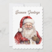 Waterverf Kerstmis Kerstman tekst toevoegen Feestdagenkaart (Voorkant)