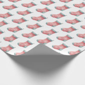 Waterverf Kerstmis Kous Patroon Illustratie Cadeaupapier (Hoek)
