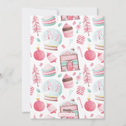 Waterverf Kerstmis Laat Het Sneeuw Wereldbol Feestdagenkaart (Achterkant)