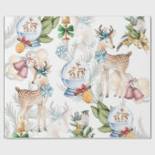 Waterverf Kerstmis legant Cadeaupapier (Vlak)