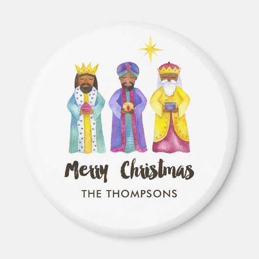 Waterverf kerstmis magneet (Voorkant)