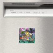 Waterverf kerstmis magneet (Insitu (Vaatwasser))