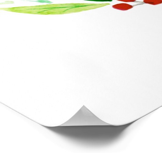 waterverf kerstmis met Bijbel Verse Christelijk Poster (Hoek)