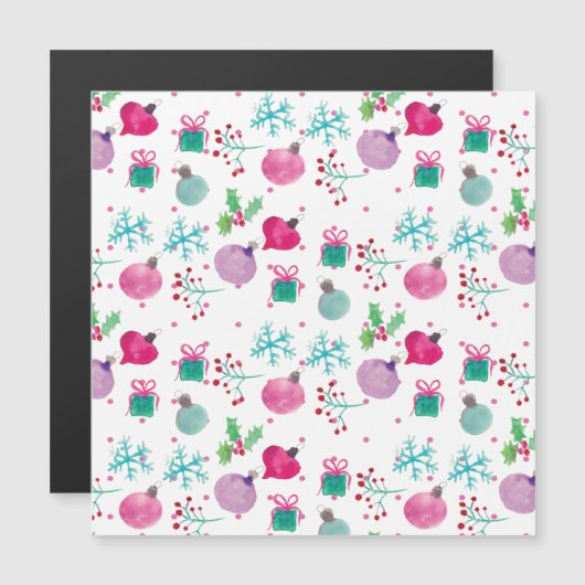 Waterverf kerstmis met handschilderd patroon (Voorkant / Achterkant)