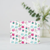 Waterverf kerstmis met handschilderd patroon briefkaart (Staand voorkant)