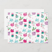 Waterverf kerstmis met handschilderd patroon briefkaart (Voorkant / Achterkant)