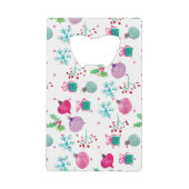 Waterverf kerstmis met handschilderd patroon creditkaart flessenopener (Voorkant)