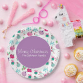 Waterverf kerstmis met handschilderd patroon papieren bordje (Feest)