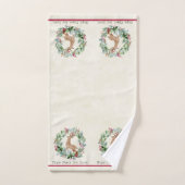 Waterverf kerstmis met herten op maat bad handdoek (Handdoek)