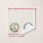 Waterverf kerstmis met herten op maat bad handdoek (Wasdoekje)