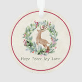 Waterverf kerstmis met herten op maat ornament (achterkant)