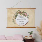 Waterverf Kerstmis met Jezus Reason Seizoen Hangend Wandkleed (Slaapkamer)