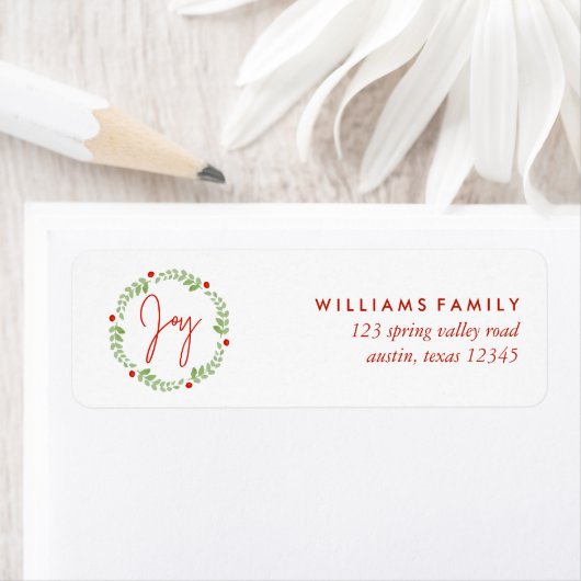 Waterverf Kerstmis met "Joy" Etiket (Insitu)