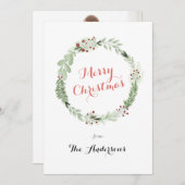 Waterverf Kerstmis met Kaart voor fotofeestdag (Voorkant / Achterkant)