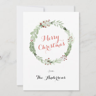 Waterverf Kerstmis met Kaart voor fotofeestdag