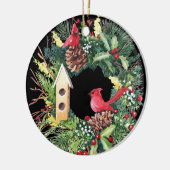 Waterverf kerstmis met keramisch Ornament (Links)