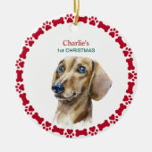 Waterverf Kerstmis met Kerstmis Keramisch Ornament (Voorkant)