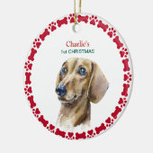 Waterverf Kerstmis met Kerstmis Keramisch Ornament (Links)