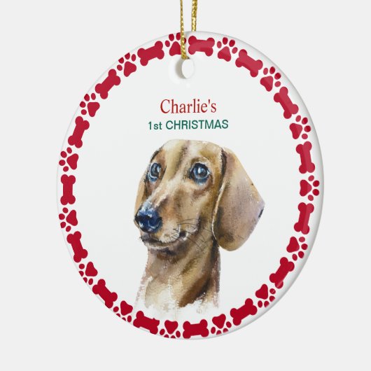 Waterverf Kerstmis met Kerstmis Keramisch Ornament (Links)