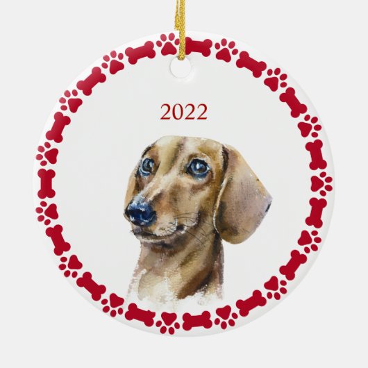 Waterverf Kerstmis met Kerstmis Keramisch Ornament (Achterkant)