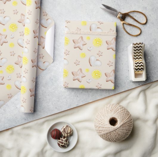 Waterverf kerstmis met Lemon Ginger Bread Cadeaupapier (Crafts)