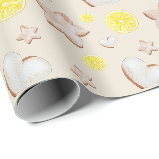Waterverf kerstmis met Lemon Ginger Bread Cadeaupapier (Rol Hoek)